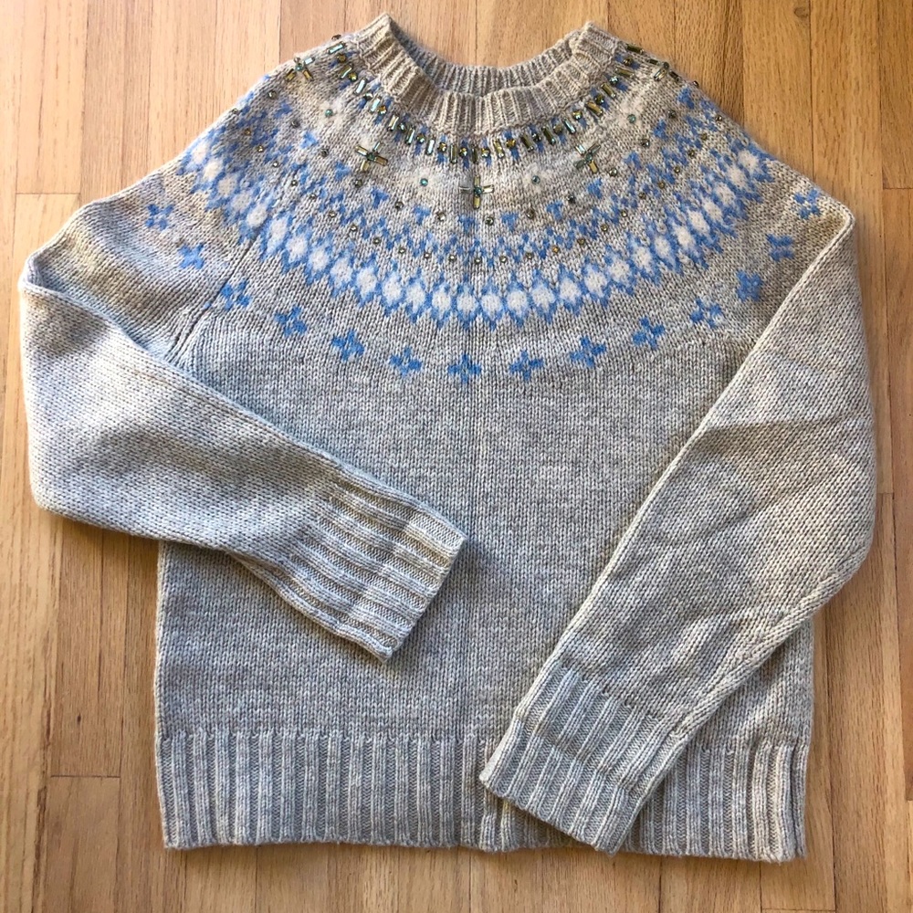 J. Crew Bedazzled Wool Sweater